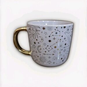 Thyme And Table Stoneware Coffee Mug Starry Constellations Lavender Gold 16 oz